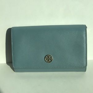 TORY BURCH LIGHT BLUE CLUTCH